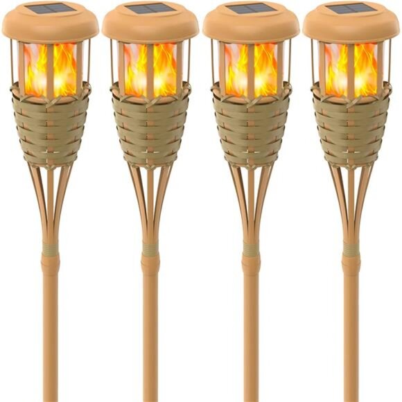 Solar Outdoor Lights, Solar Torch Lights Outdoor flickeringflame - Picture 1 of 7